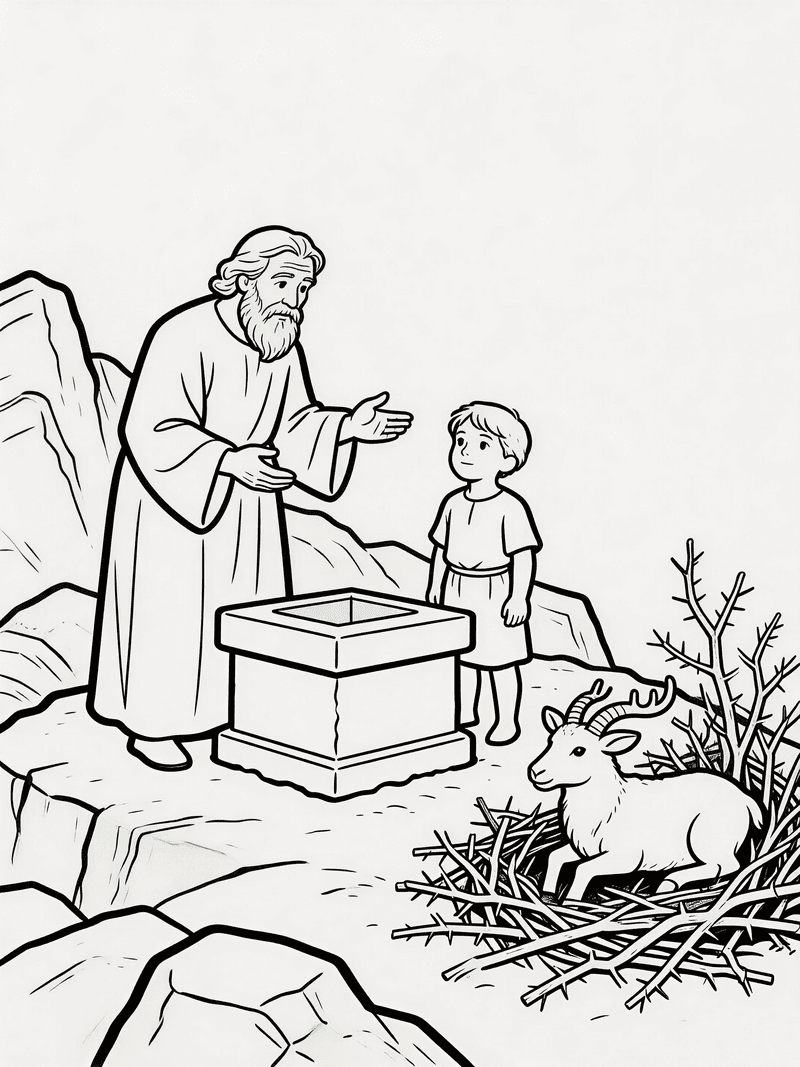 Abraham and Isaac on the mountain