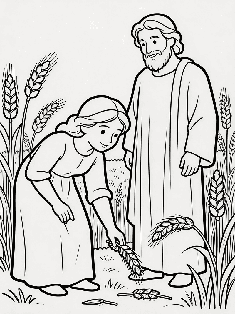 Ruth gleaning in the fields