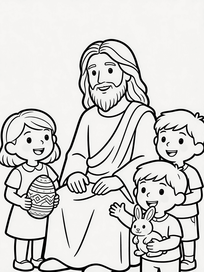 Children celebrating Easter with Jesus