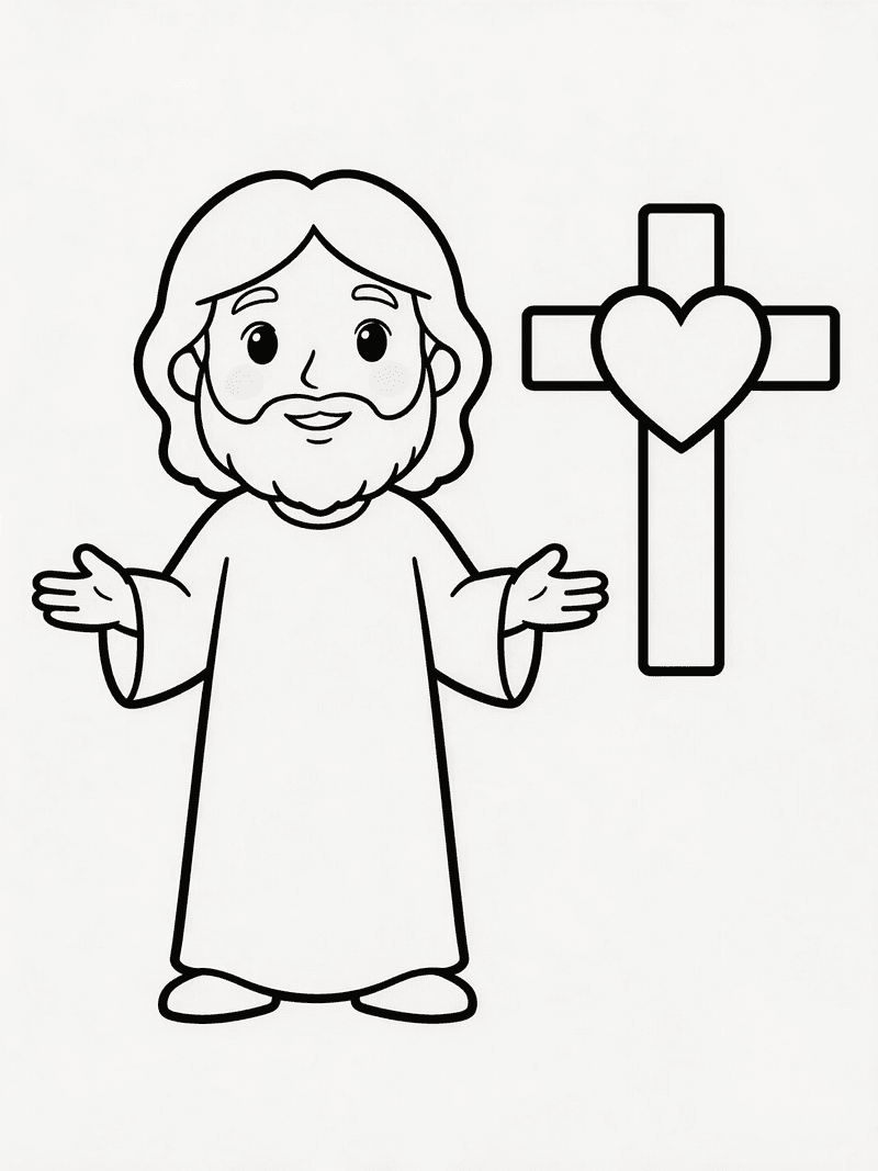 A simple cross with a heart