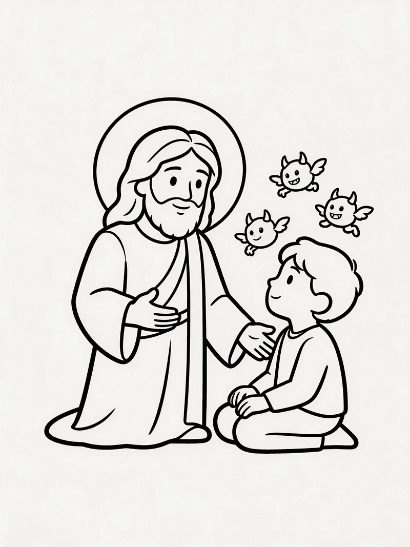 Jesus casting out demons