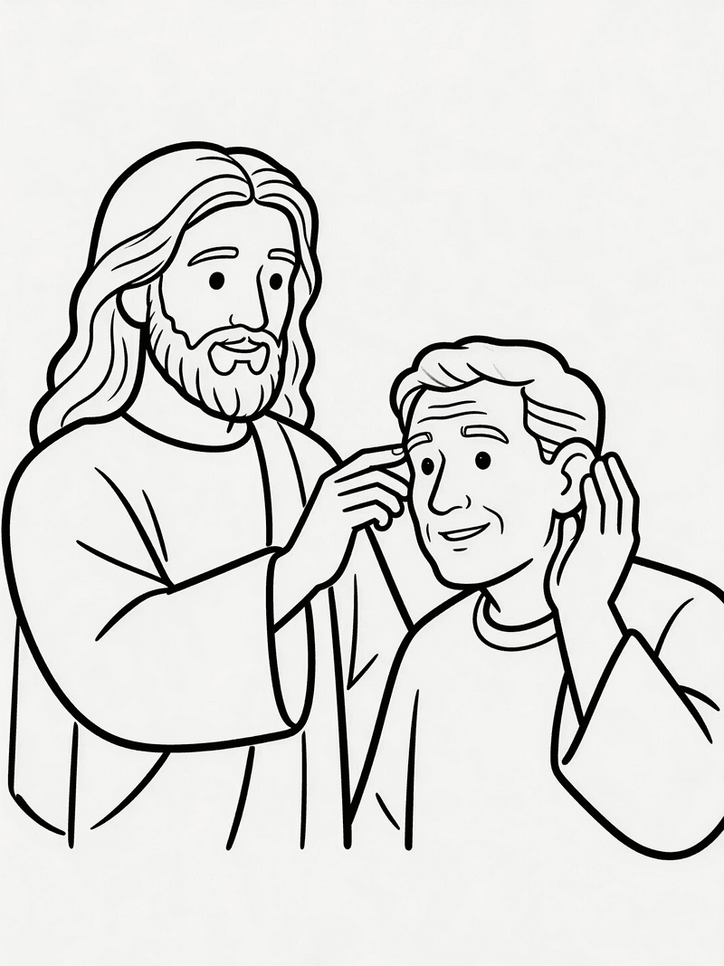 Jesus healing the deaf man