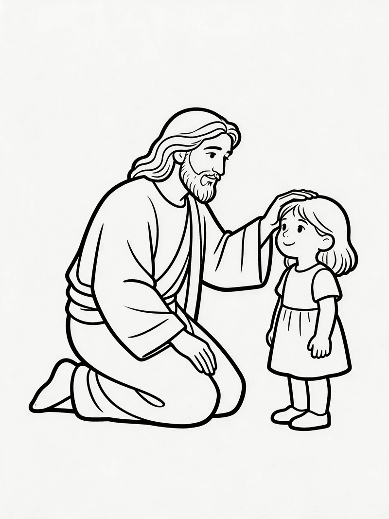 Jesus healing a little girl