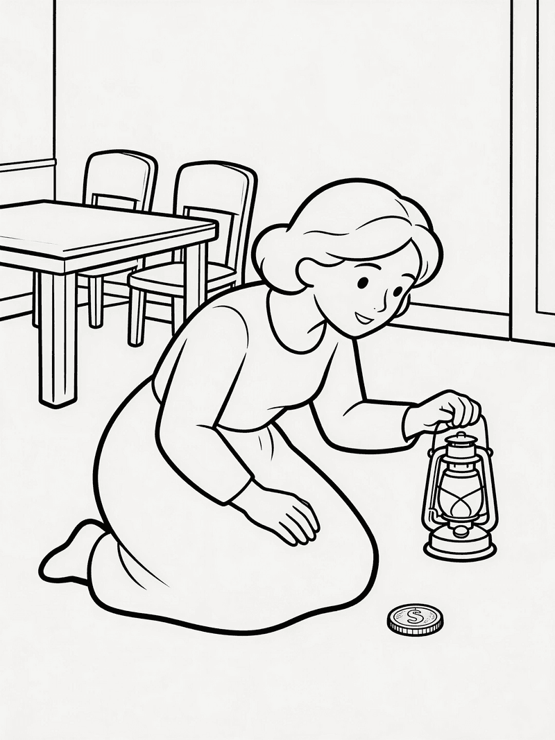 The Lost Coin woman searching her house