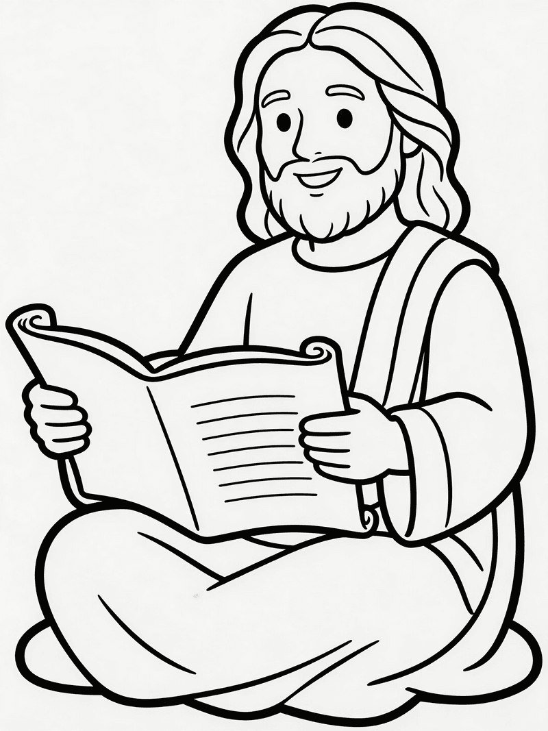 Jesus reading from a scroll