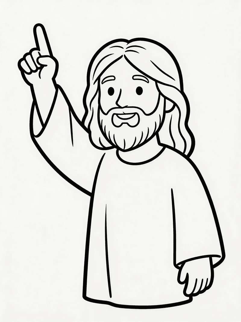 Jesus pointing to the sky